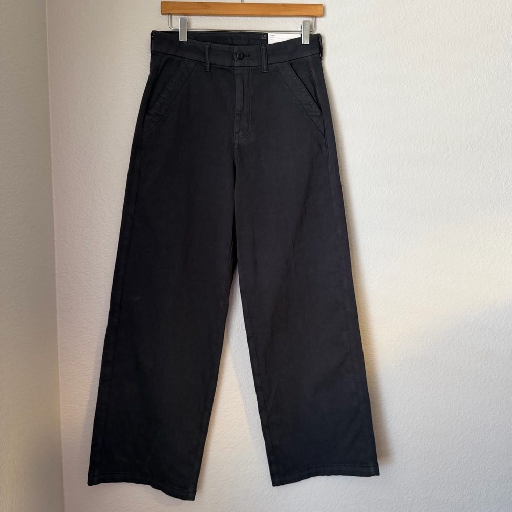 NWT, American Eagle Women’s Super High Rise Baggy Wide Leg Dark Gray Pants, 8
